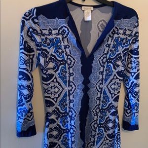Blue printed dress